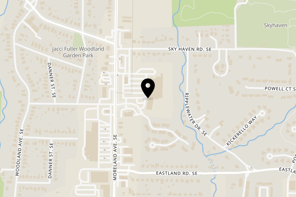 Map showing the location of Uncle Phill’s on 1162 Moreland Ave SE # 100 in Atlanta